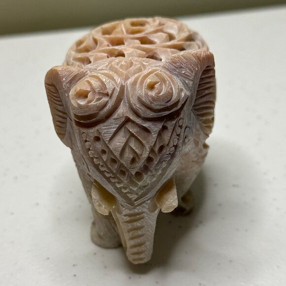 Carved Elephant Statue Figurine Mother Elephant with Baby Elephant Inside figure - Picture 4 of 10